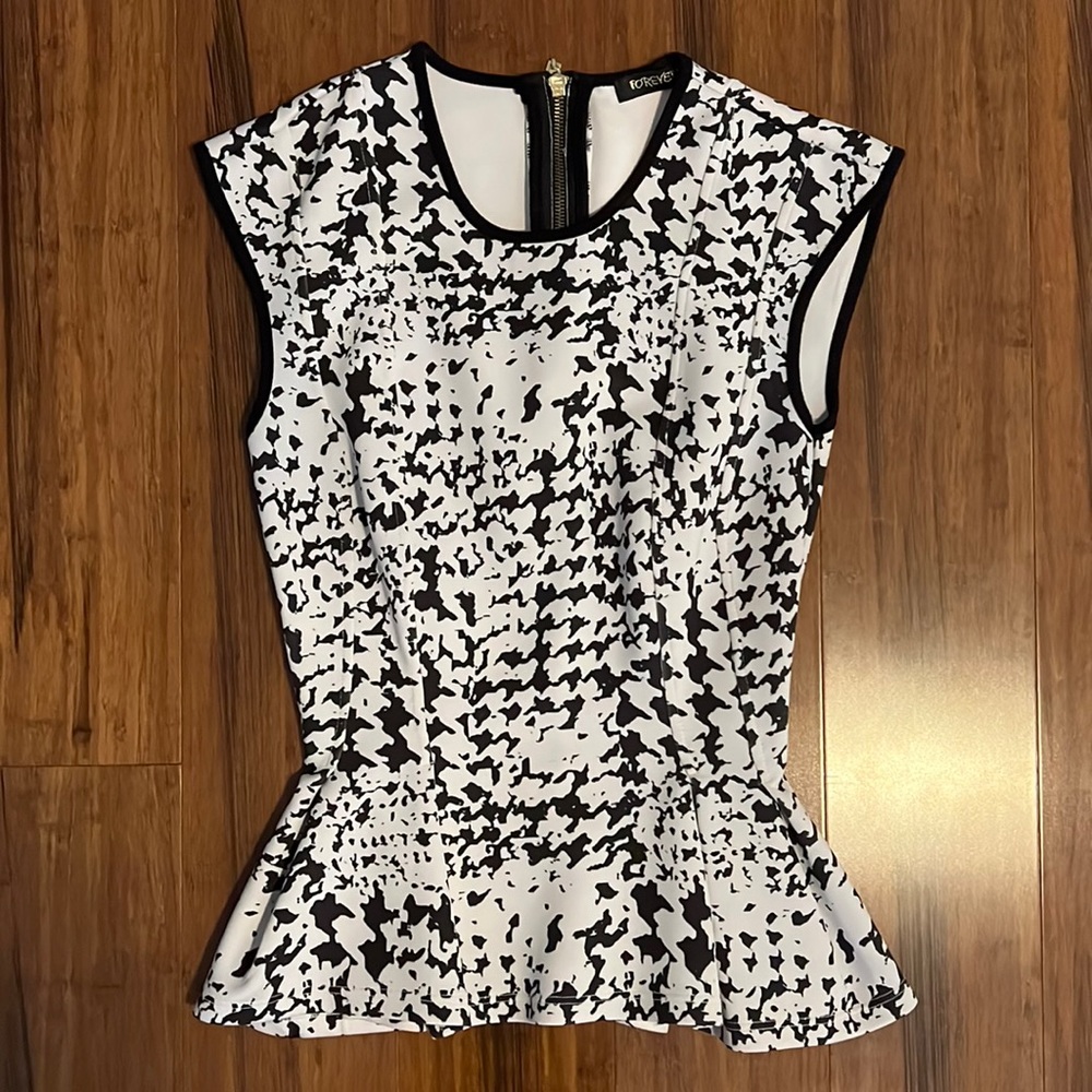 Womens Forever 18 Scuba Peplum Top